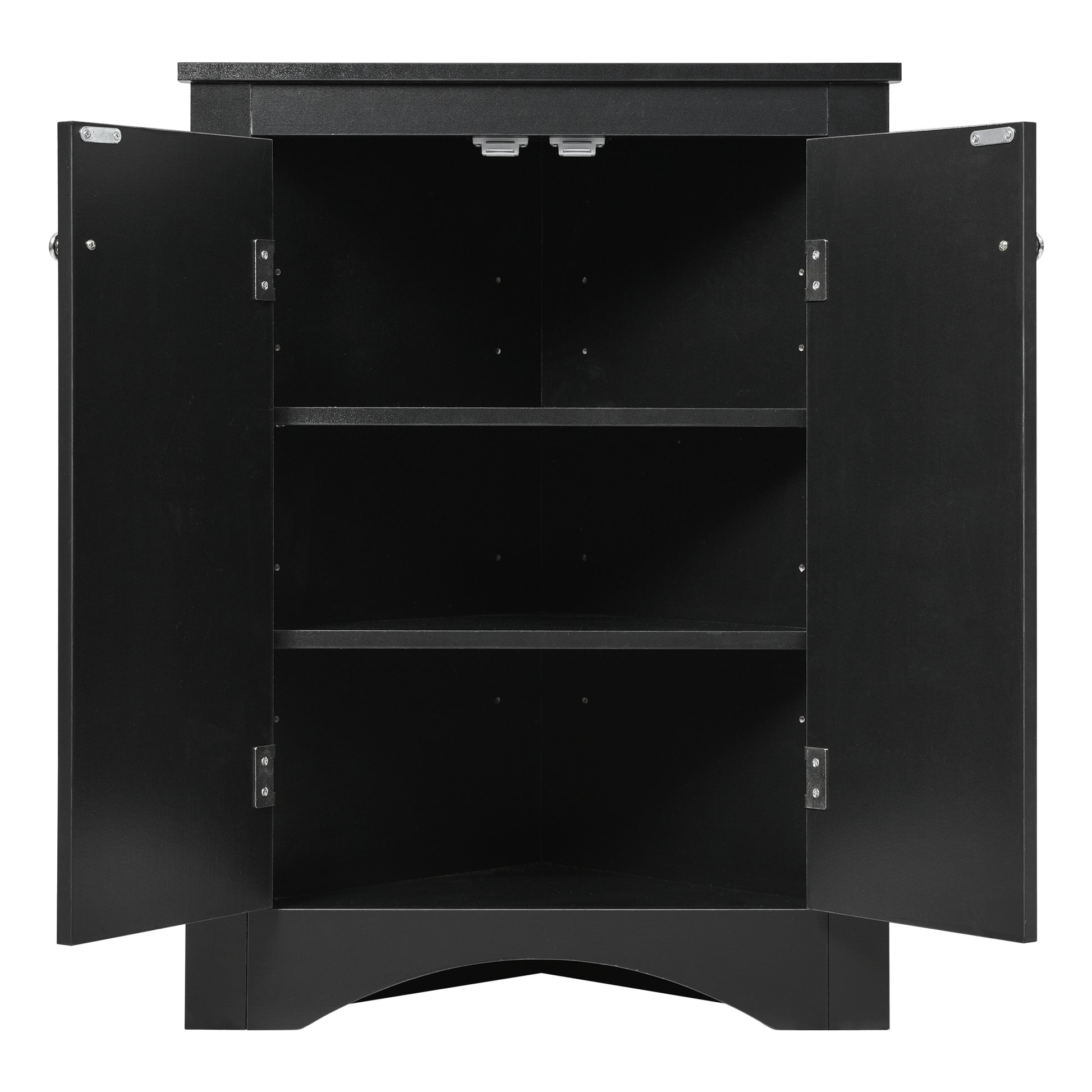 “Black triangle bathroom storage cabinet – modern, space-saving corner organizer for toiletries and essentials – Hot Deal Warehouse home furniture”

