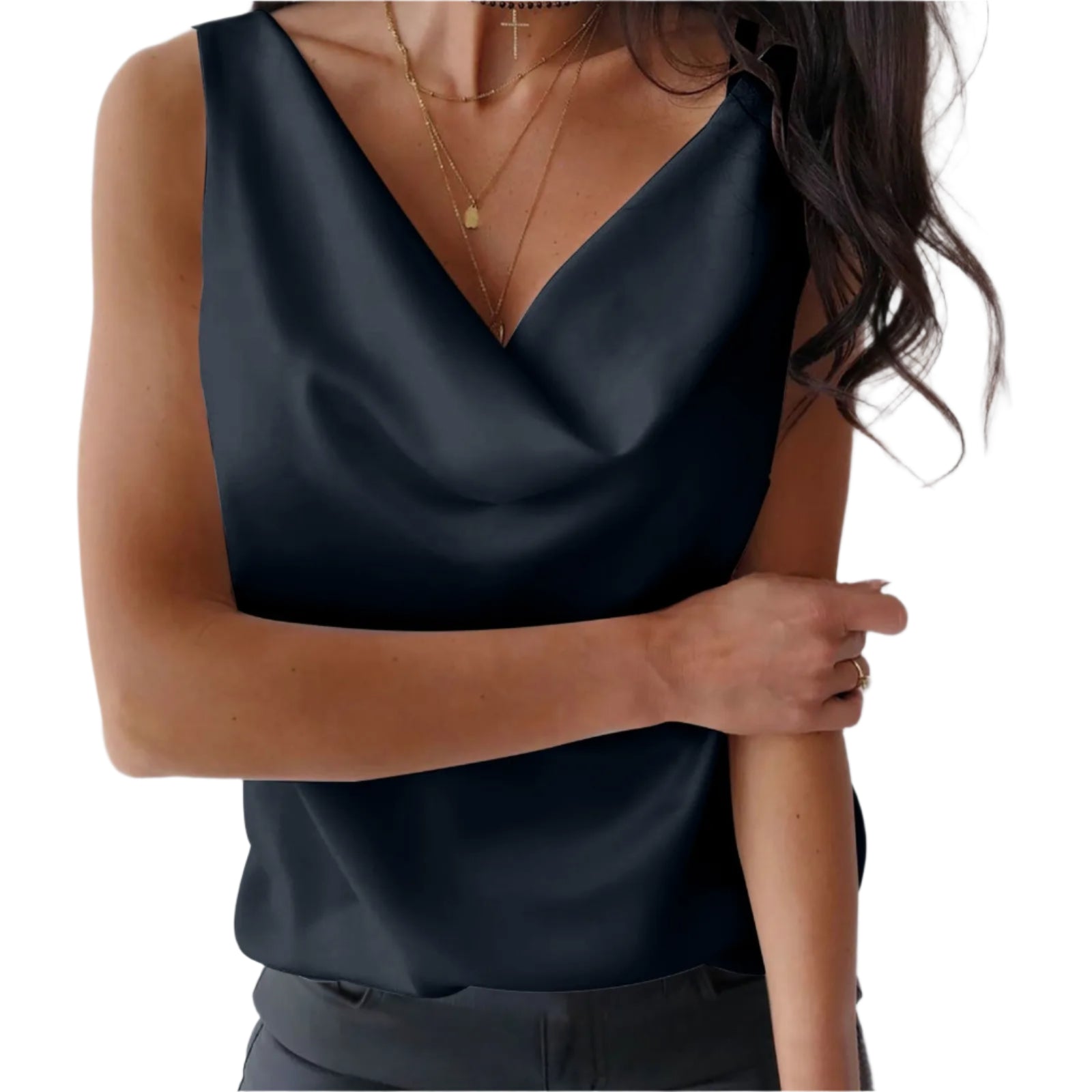 “Beverley Cowl Top – women’s elegant cowl neck blouse with a flattering drape, perfect for work or casual outings – Hot Deal Warehouse fashion”

