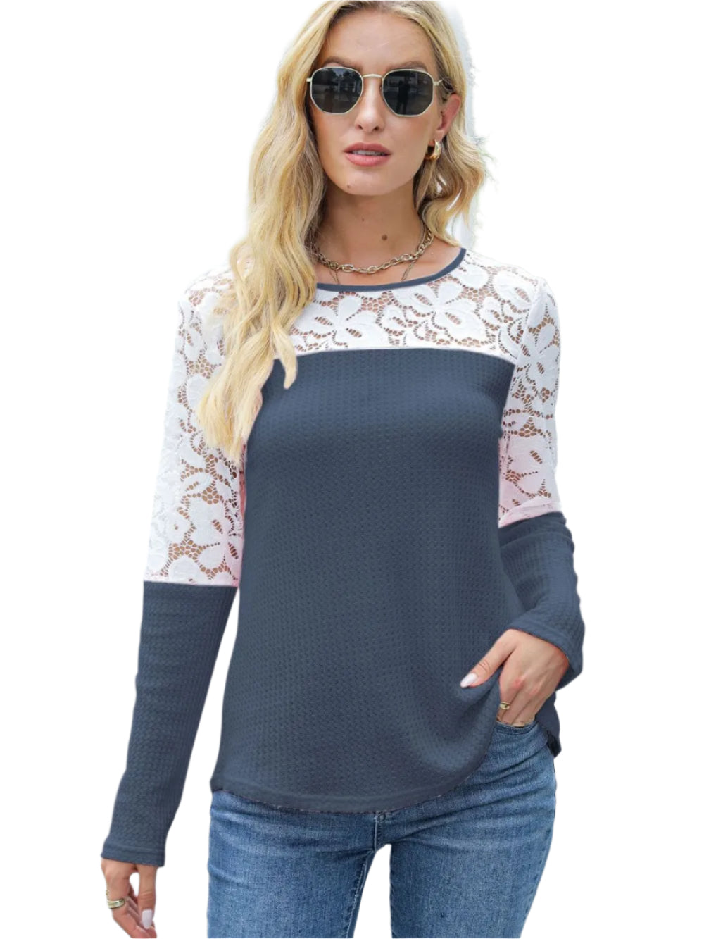 “Daydream Lace Top – women’s delicate lace blouse with a dreamy, romantic design, perfect for layering or dressing up – Hot Deal Warehouse fashion”
