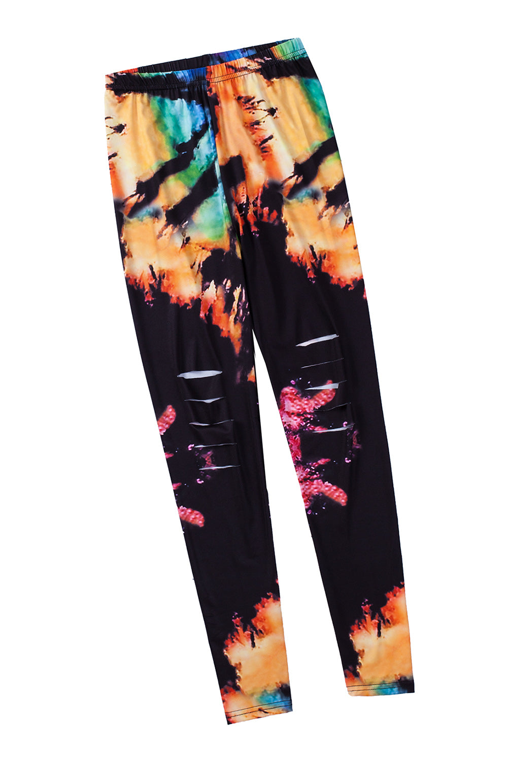 Multicolor Tie Dye Hollow Out Fitness Activewear Leggings Hot Deal Warehouse