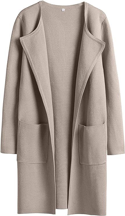 Women's Slim Fit Woolen Mid-Length Coat with Pockets and Lapel – Autumn & Winter Fashion

