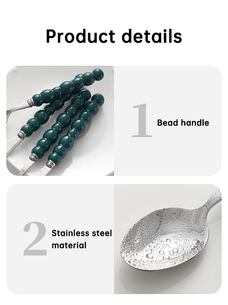 Set of 4 Stainless Steel Pearl Cutlery Set