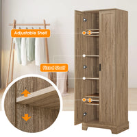Brown MDF storage cabinet with adjustable shelf and two doors