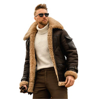 Men’s Military Tactical Winter Jacket with Fleece Lining and Fur Collar

