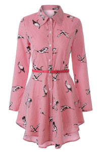 Elegant long sleeve striped shirt dress for women – perfect for casual, office, and evening wear.

