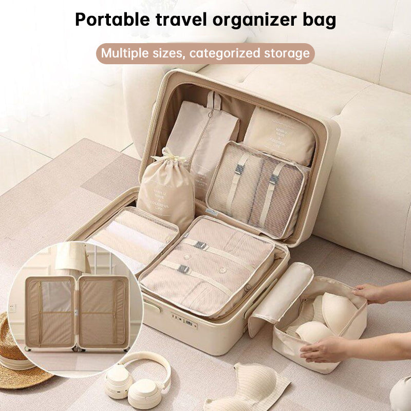 7Pcs Travel Packing Cubes, Luggage Organizer Set with Shoe Bag for Clothes Storage Hot Deal Warehouse