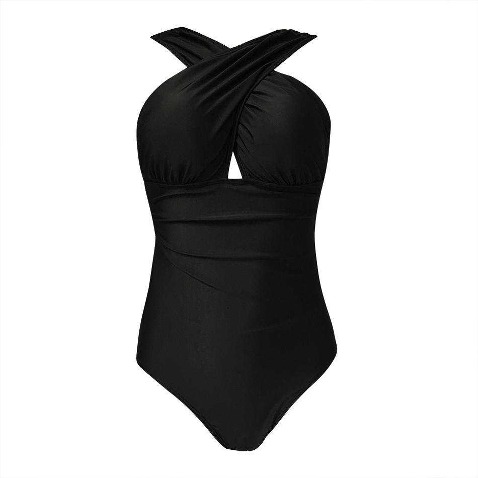 Tequila Shots cross halter swimsuit featuring a trendy and bold design with a flattering cross-back halter top. Made from high-quality, stretchy fabric for comfort and style, perfect for beach days, pool parties, and sunny vacations.