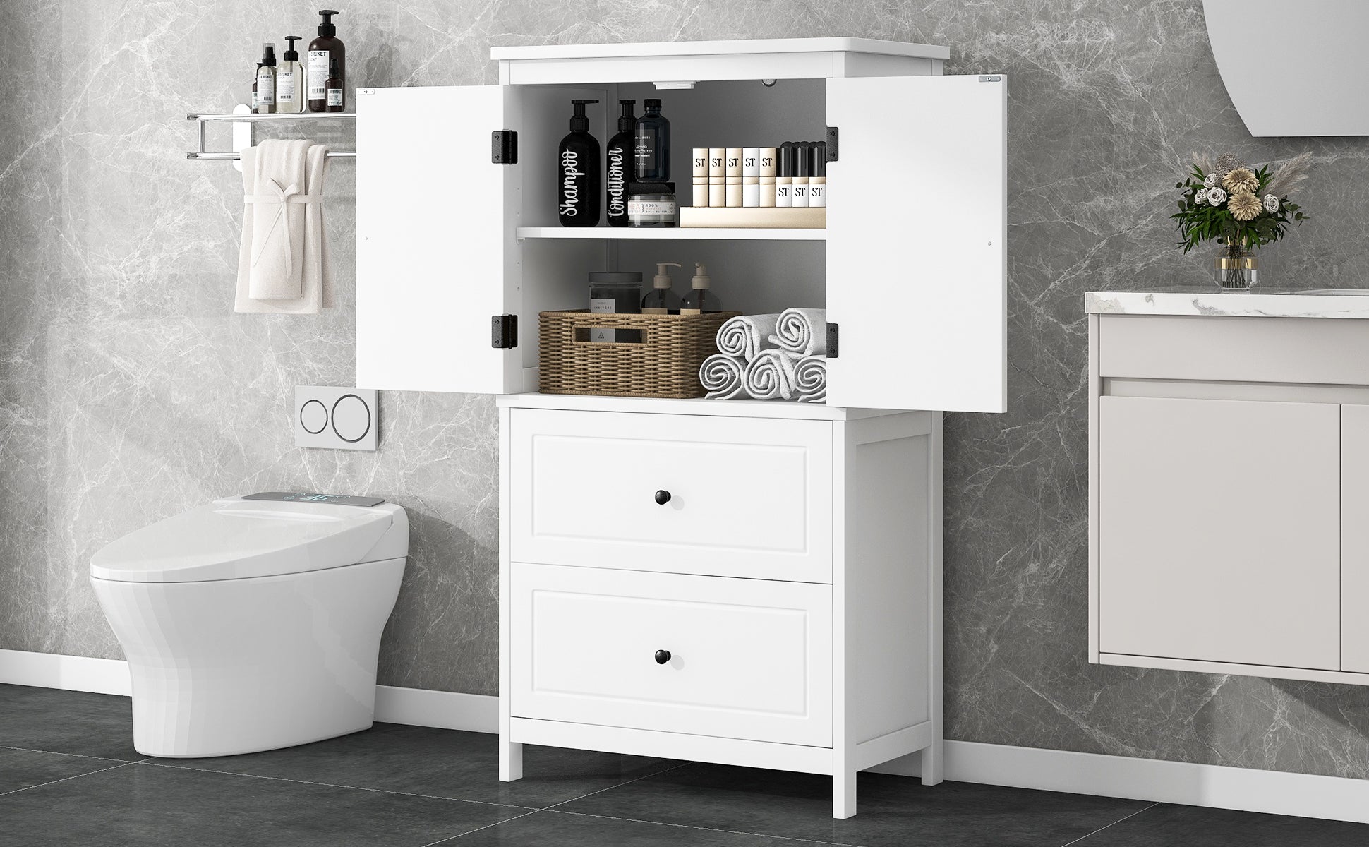 “Bathroom storage cabinet – stylish, space-saving organizer for toiletries, towels, and essentials – Hot Deal Warehouse home furniture”

