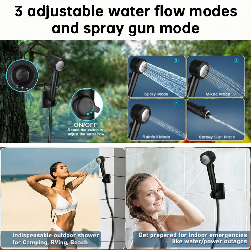 8000mAh Portable Camping Shower, IPX8 Waterproof Rechargeable Outdoor Shower Pump with Hose Hot Deal Warehouse