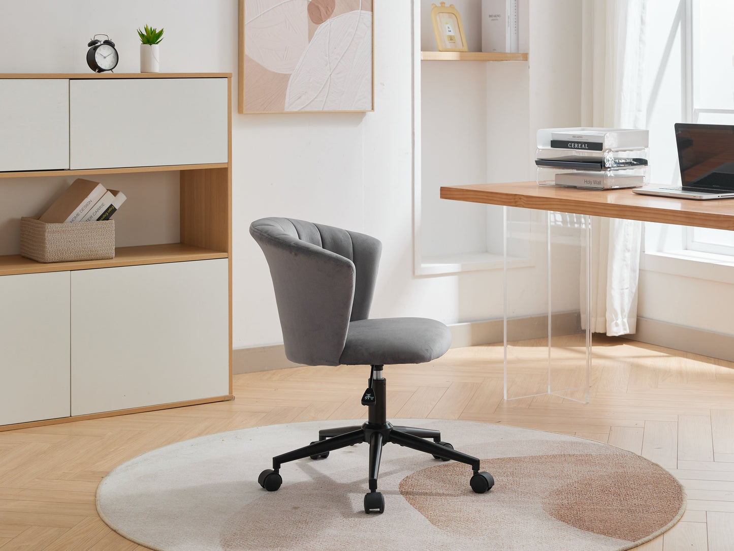 Velvet Swivel Flower Shaped Home Office Chair Hot Deal Warehouse