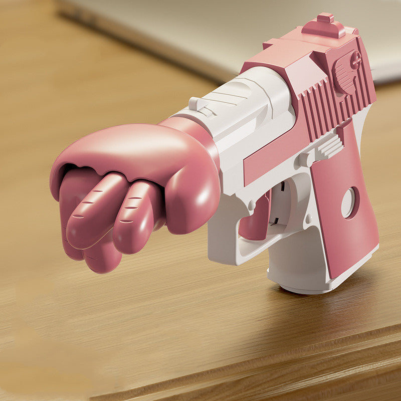 Punch gun table game toy for kids with interactive hand-triggered props and colorful design.

