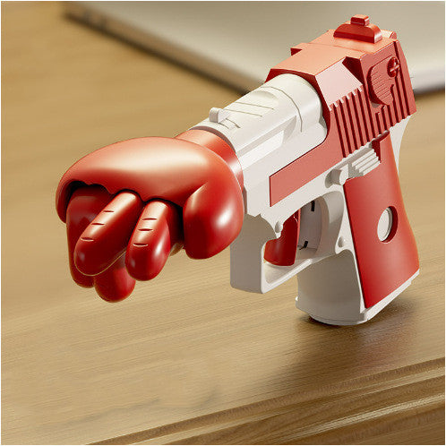Punch gun table game toy for kids with interactive hand-triggered props and colorful design.

