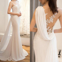 Elegant mid-waist see-through light wedding dress with a dreamy, fairy-like design, featuring delicate lace and a soft flowing silhouette.

