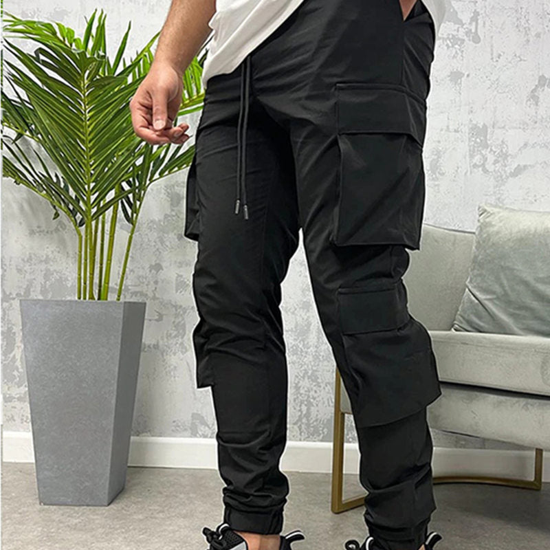 Men's stretch breathable ankle banded slacks offering a comfortable fit and modern style, perfect for casual or semi-formal occasions.