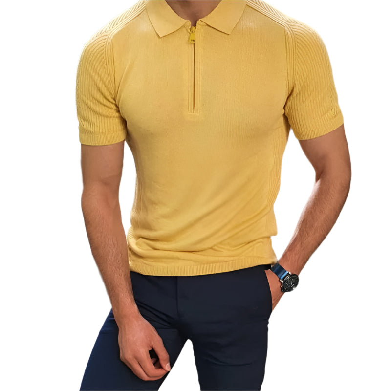 Men’s Slim-Fit Summer Knit Top – Lightweight, breathable, and stylish short-sleeve knit for warm-weather comfort.