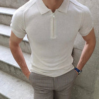Men’s Slim-Fit Summer Knit Top – Lightweight, breathable, and stylish short-sleeve knit for warm-weather comfort.