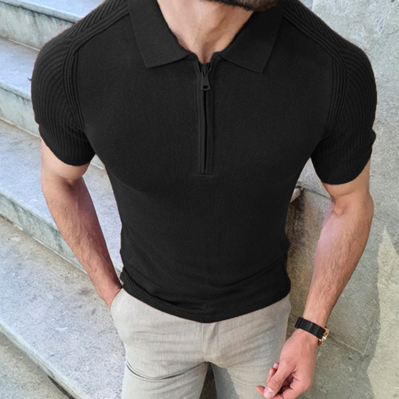 Men’s Slim-Fit Summer Knit Top – Lightweight, breathable, and stylish short-sleeve knit for warm-weather comfort.