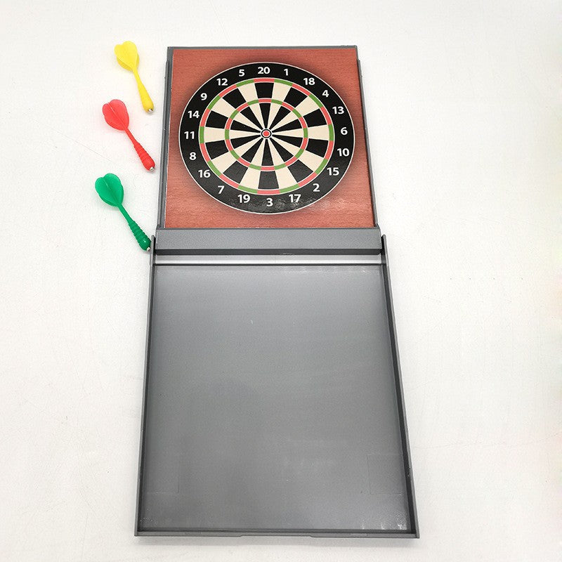 Magnetic dartboard toy set for kids with colorful darts and portable storage box.

