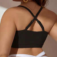 Plus size lace-up bikini swimsuit top, providing a stylish and supportive fit for confident beach or poolside wear.








