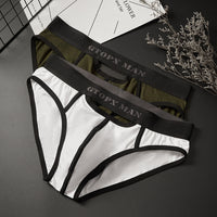 Men's low waist skylight briefs with front and rear opening – sexy and breathable underwear


