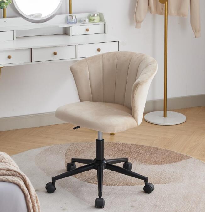 Velvet Swivel Flower Shaped Home Office Chair