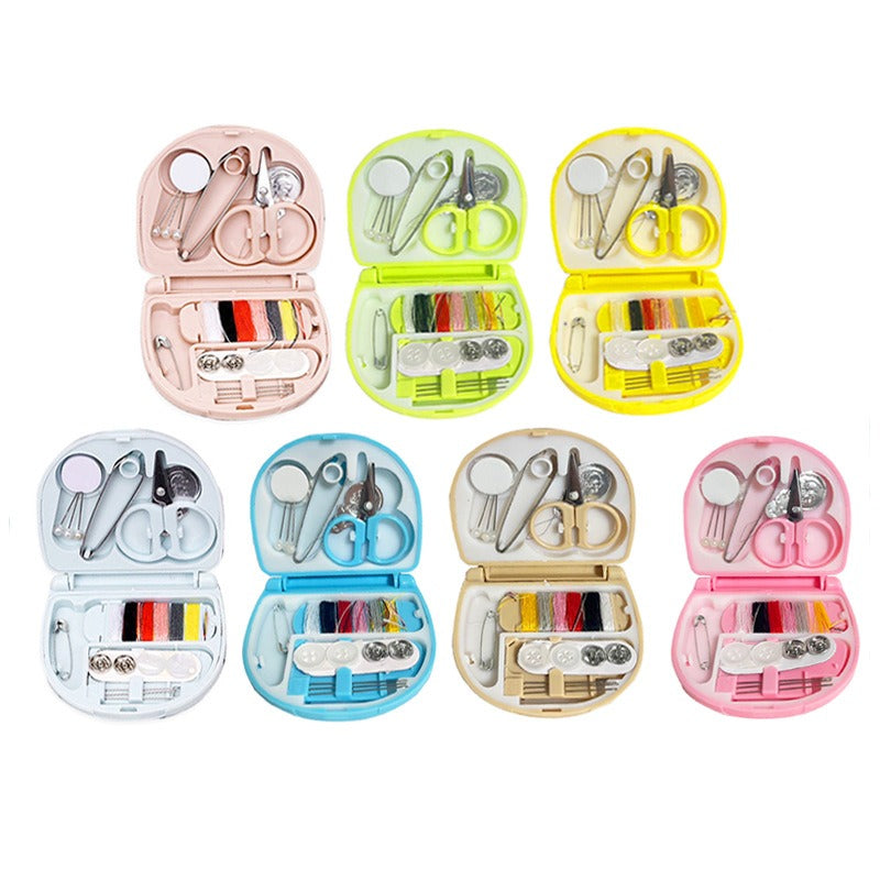 Compact mini needle box designed for organizing sewing needles, featuring multiple compartments for easy access and storage, perfect for home or travel use