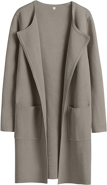 Women's Slim Fit Woolen Mid-Length Coat with Pockets and Lapel – Autumn & Winter Fashion

