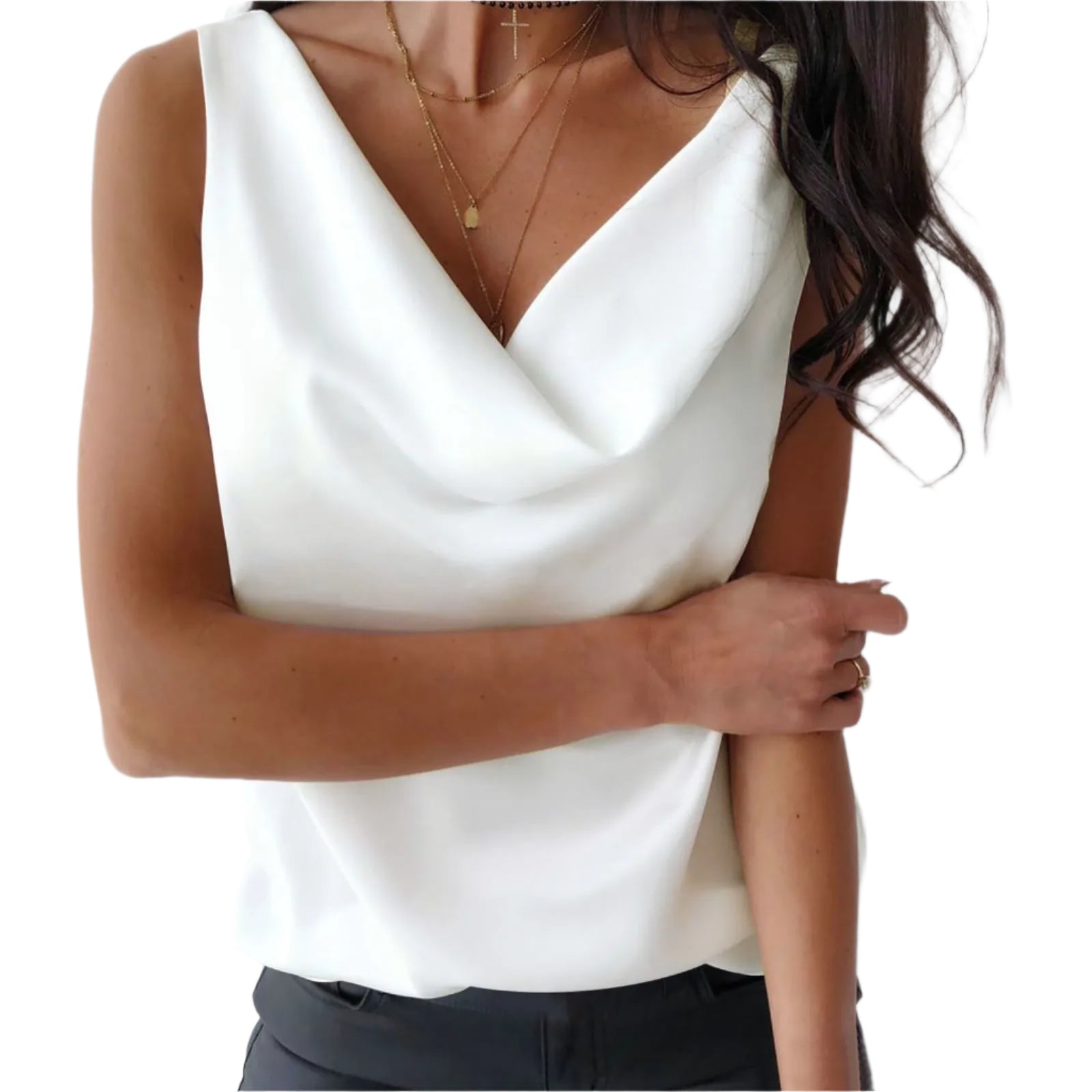 “Beverley Cowl Top – women’s elegant cowl neck blouse with a flattering drape, perfect for work or casual outings – Hot Deal Warehouse fashion”

