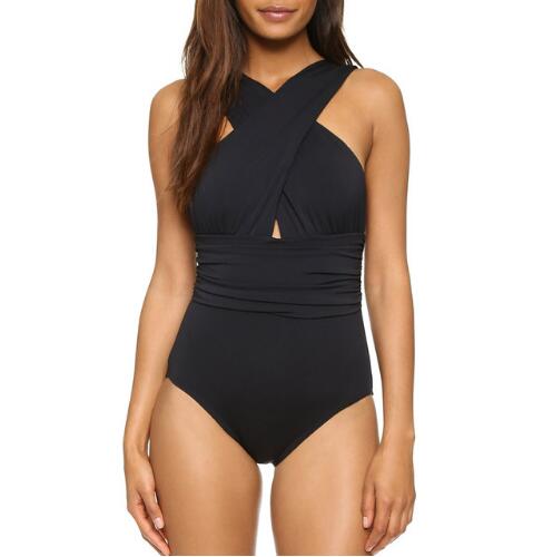 Tequila Shots cross halter swimsuit featuring a trendy and bold design with a flattering cross-back halter top. Made from high-quality, stretchy fabric for comfort and style, perfect for beach days, pool parties, and sunny vacations.