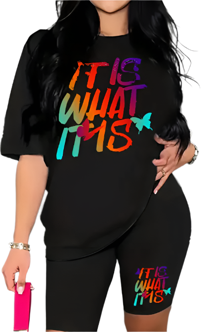 Women's printed drop shoulder T-shirt with stylish graphic design and relaxed fit.








