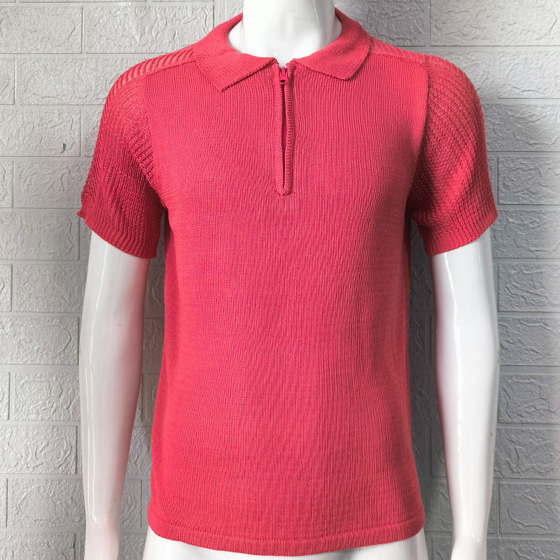 Men’s Slim-Fit Summer Knit Top – Lightweight, breathable, and stylish short-sleeve knit for warm-weather comfort.