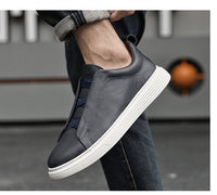 Men's low top sports board shoes with layer cowhide material, designed for comfort, breathability, and style in casual wear.








