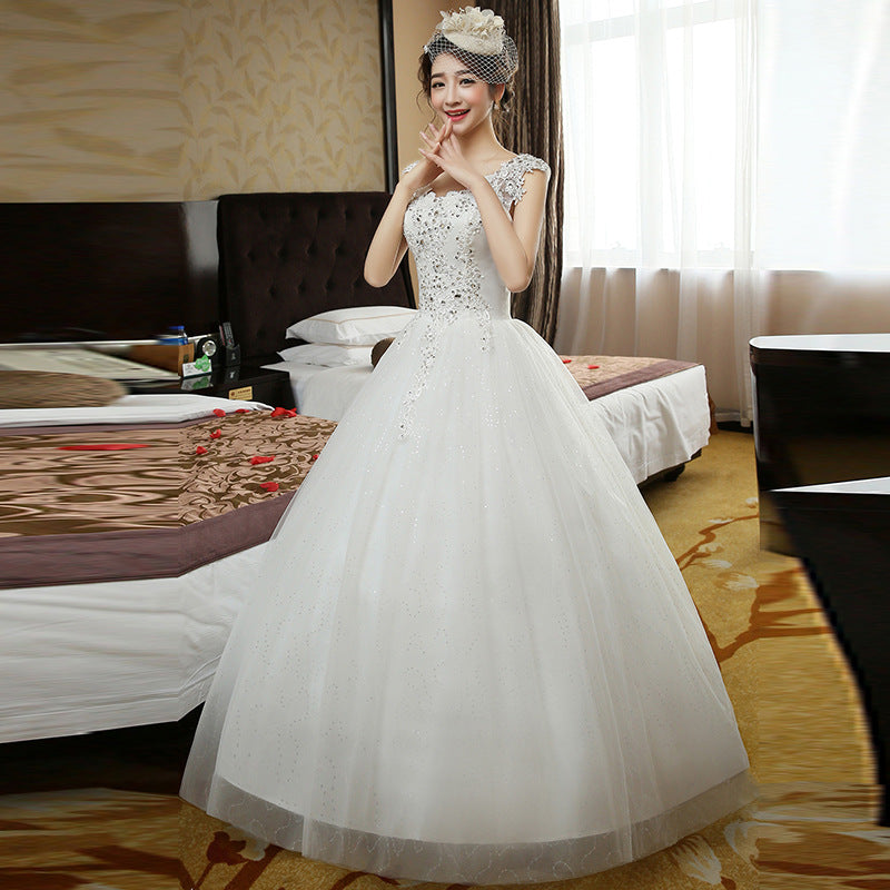 Two Birds Double Shoulder Wedding Dress