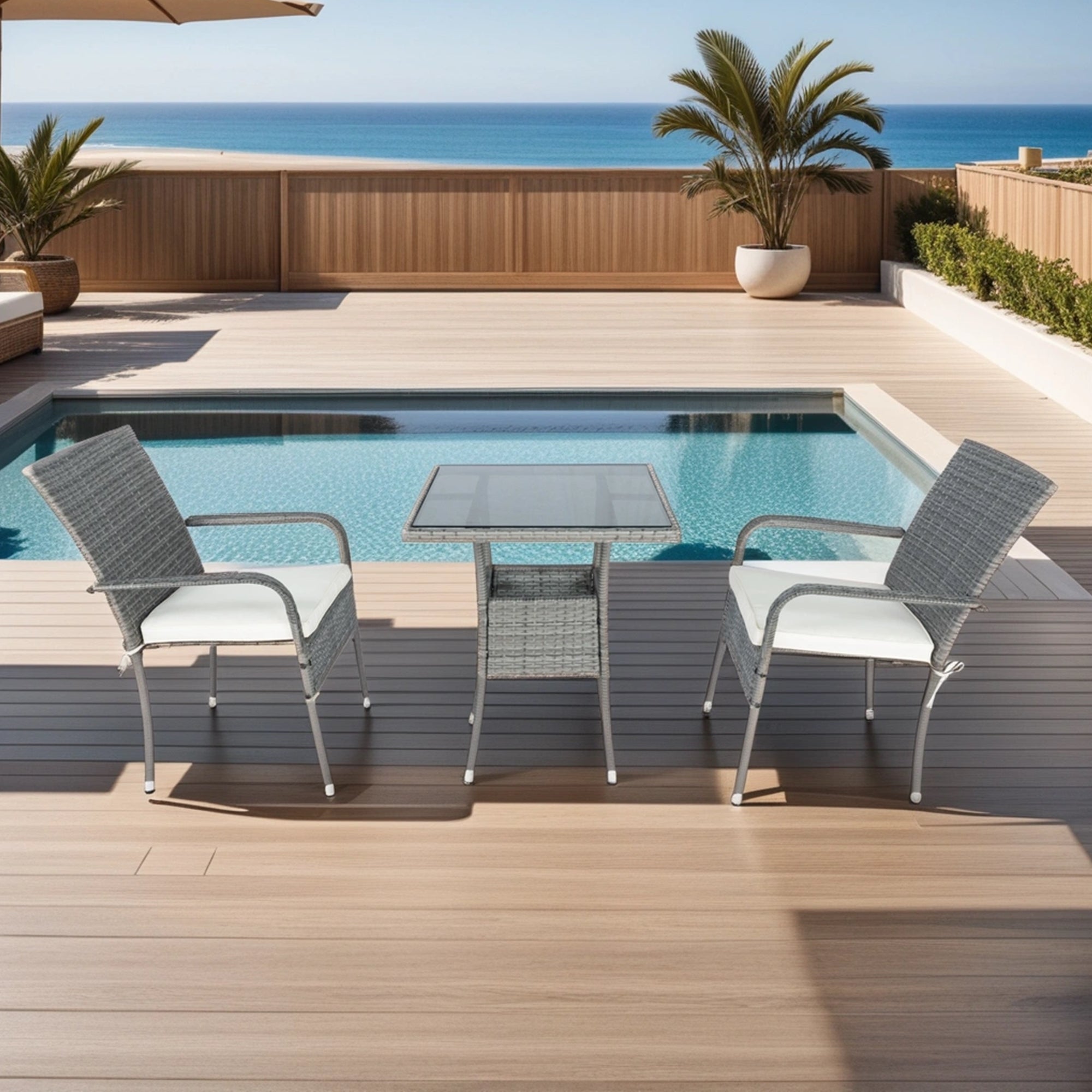 “3 piece patio wicker conversation set – stylish, weather-resistant outdoor furniture for relaxing and entertaining – Hot Deal Warehouse outdoor living”

