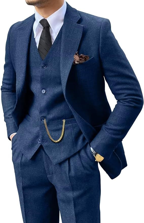 Herringbone Men’s Slim Fit Suit – Modern Tailored Formal Wear for Business & Events.








