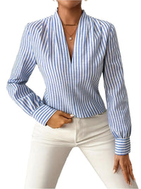 “Clovelly Striped Shirt – women’s stylish striped shirt with a relaxed fit, perfect for casual or beachwear looks – Hot Deal Warehouse fashion”

