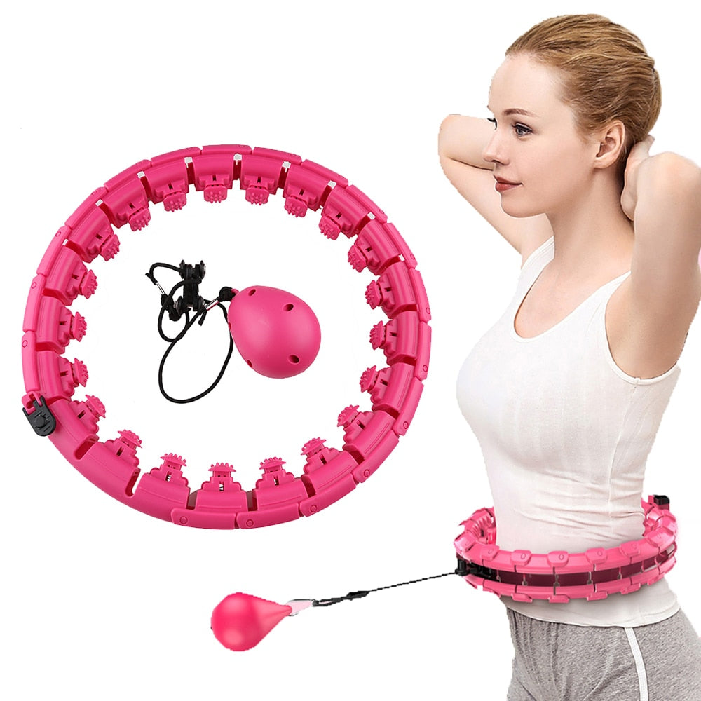 Smart fitness sport hoop with a compact design, featuring adjustable weight and a motion sensor for tracking workout progress, ideal for improving core strength and toning.
