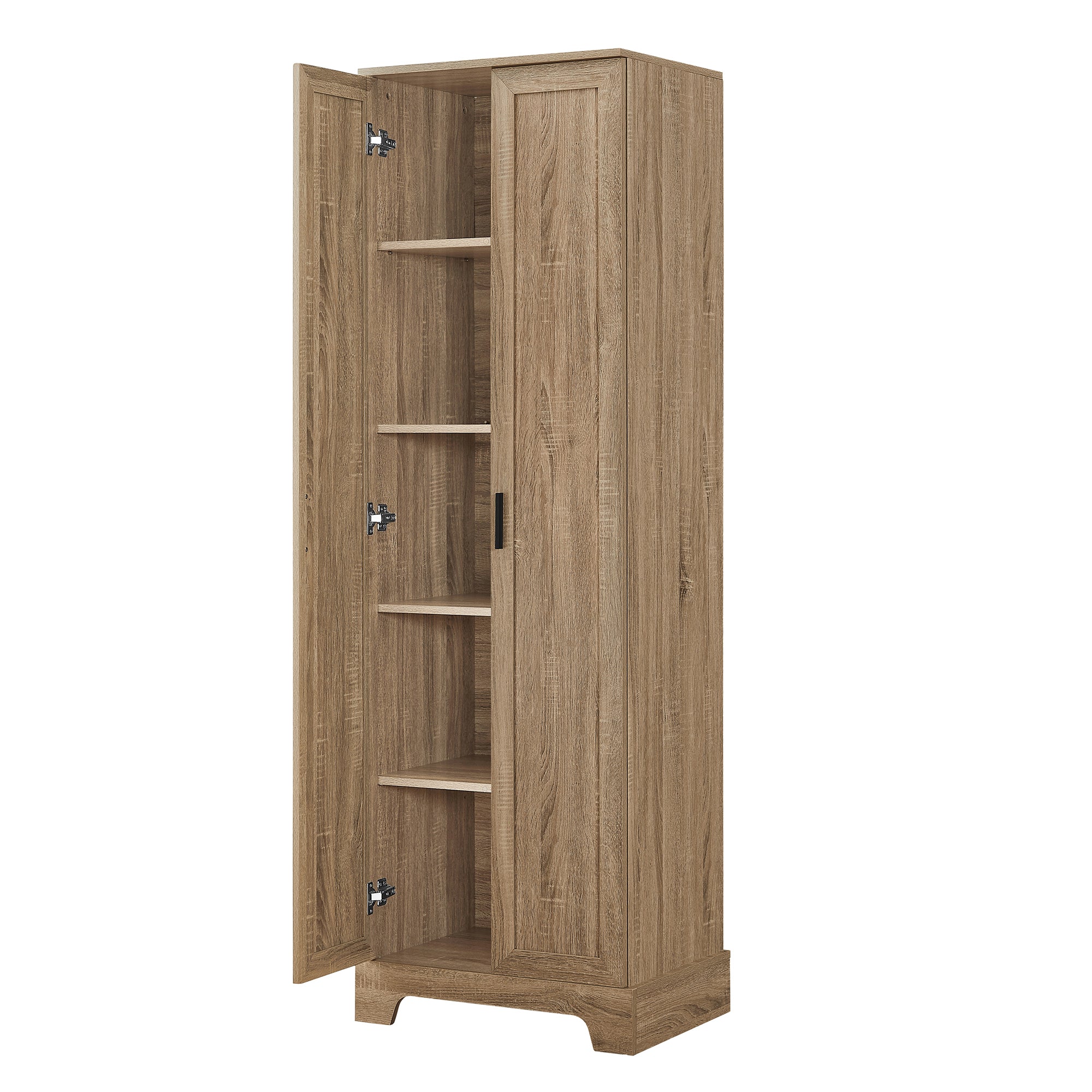 Brown MDF storage cabinet with adjustable shelf and two doors