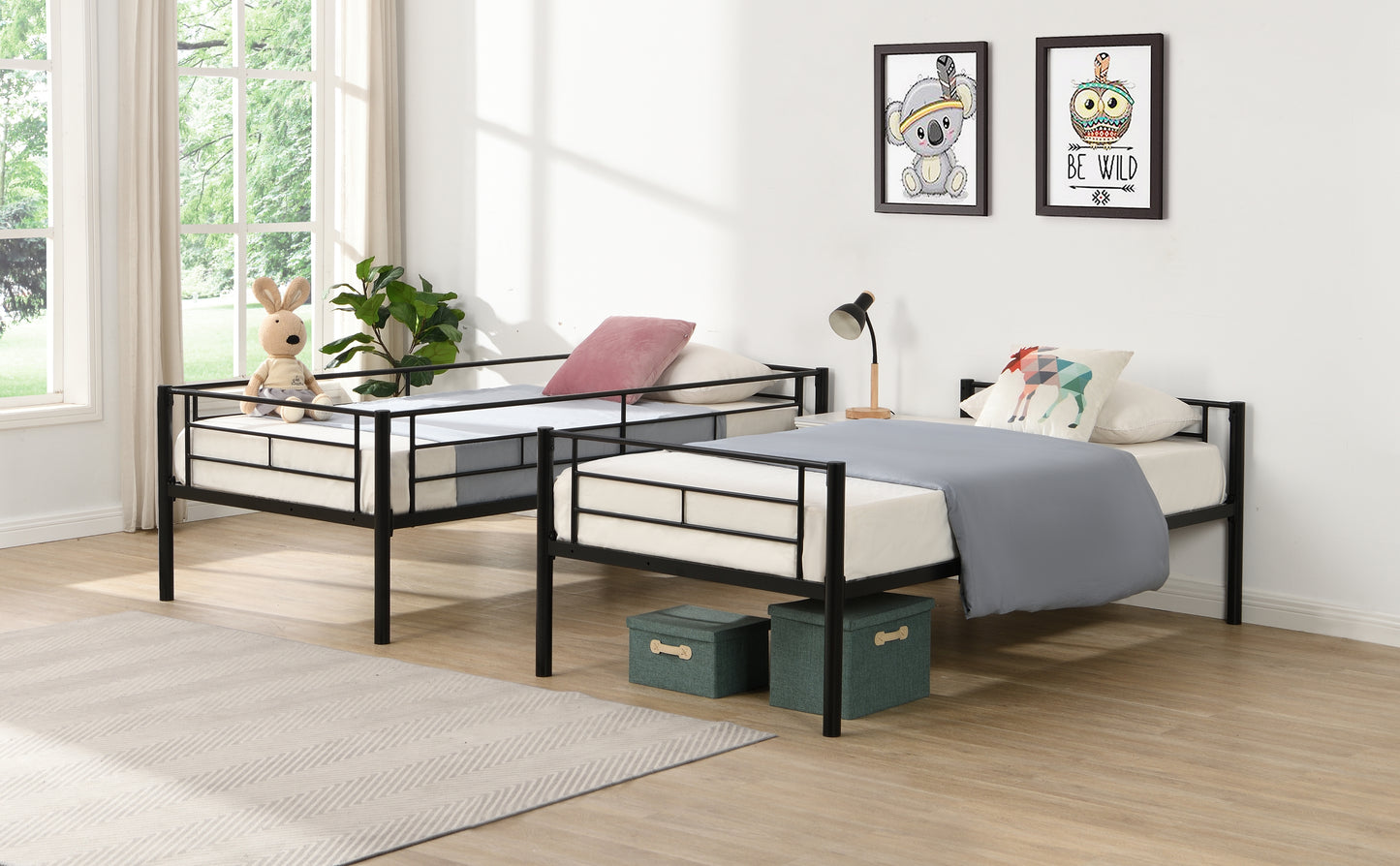 “Double Deker Bed – sturdy bunk bed design for kids or shared rooms, maximizes space and adds fun to any bedroom – Hot Deal Warehouse furniture”
