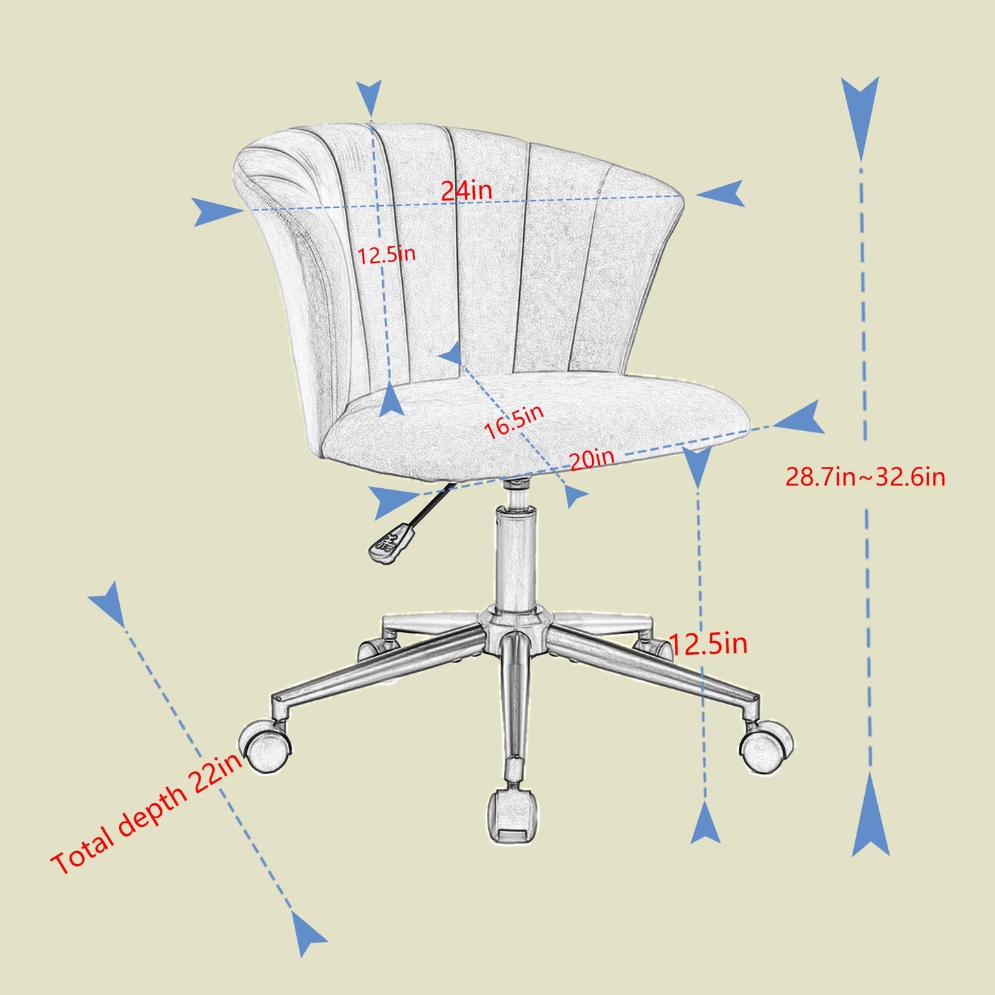 Velvet Swivel Flower Shaped Home Office Chair Hot Deal Warehouse