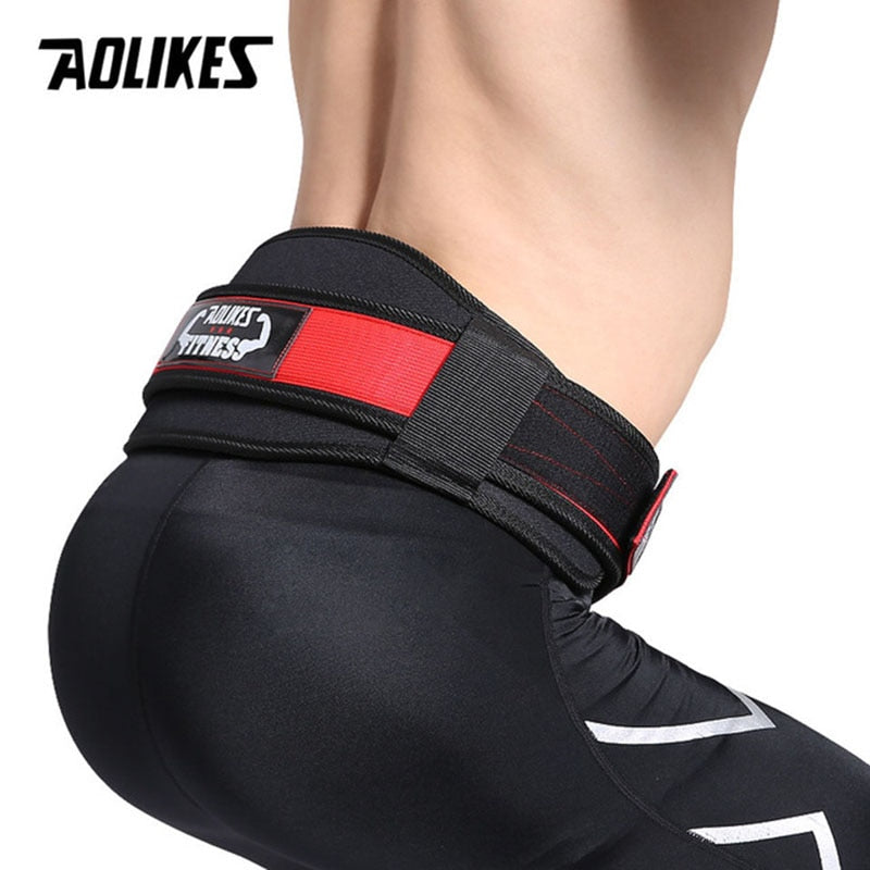 Weightlifting squat training belt made from durable, supportive material, designed to provide core stability and protect the lower back during heavy squats and lifting exercises