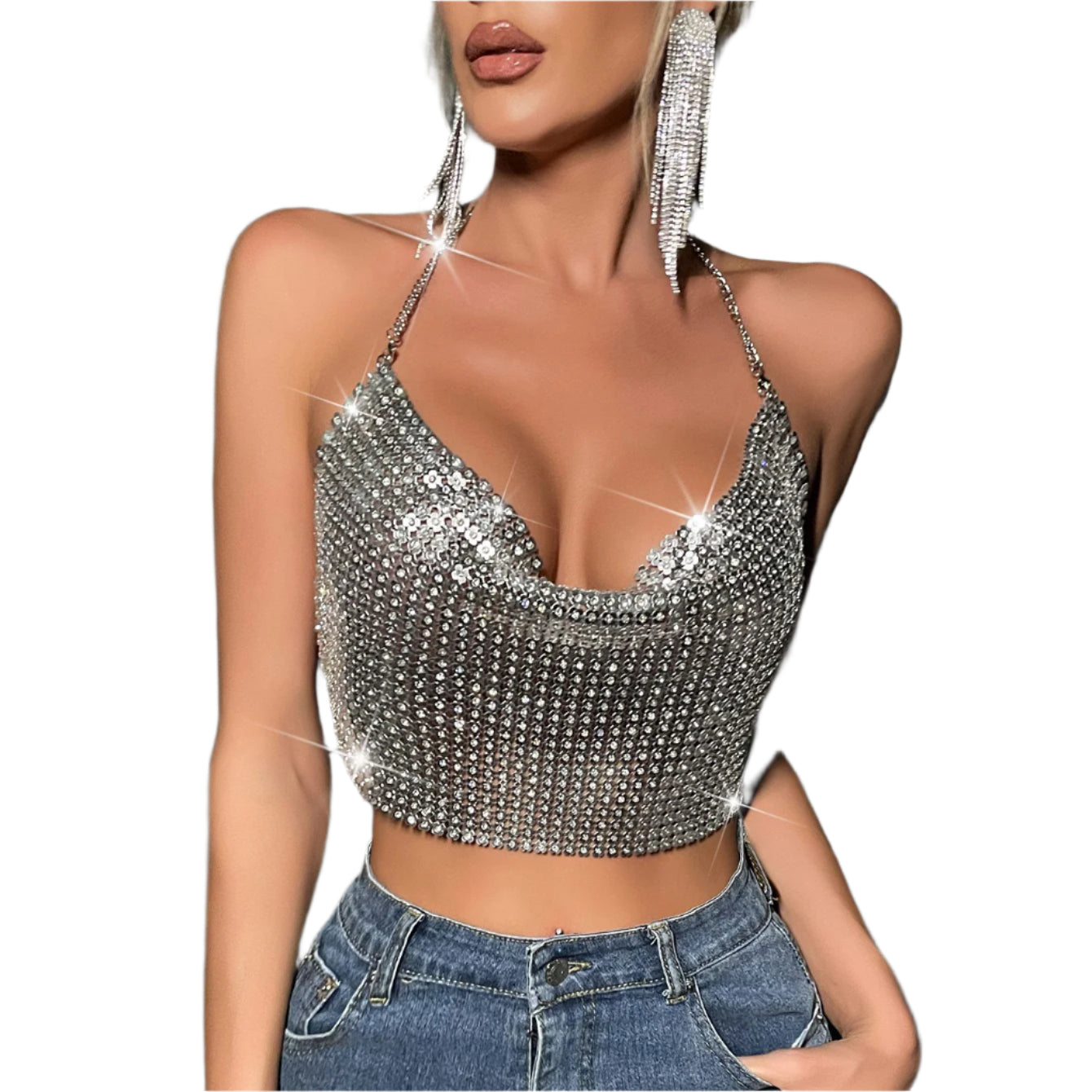 “Ebony Sequins Sling Top for Women – stylish women’s sling top with sparkling sequins, perfect for parties, nights out, and special occasions – Hot Deal Warehouse fashion”

