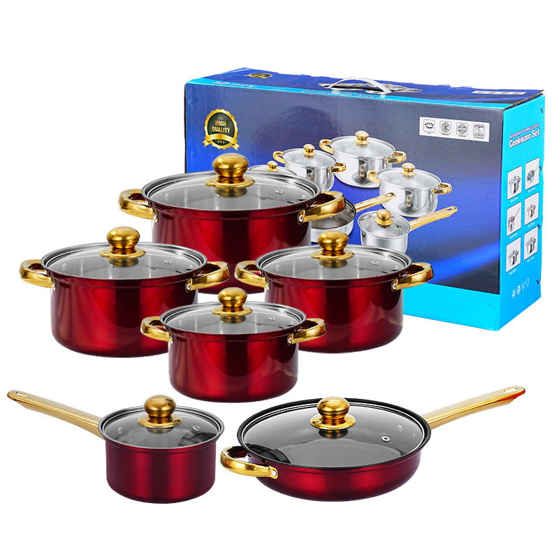 “12-piece non-stick stainless steel pot set – durable cookware for easy, versatile meal prep – Hot Deal Warehouse kitchenware”


