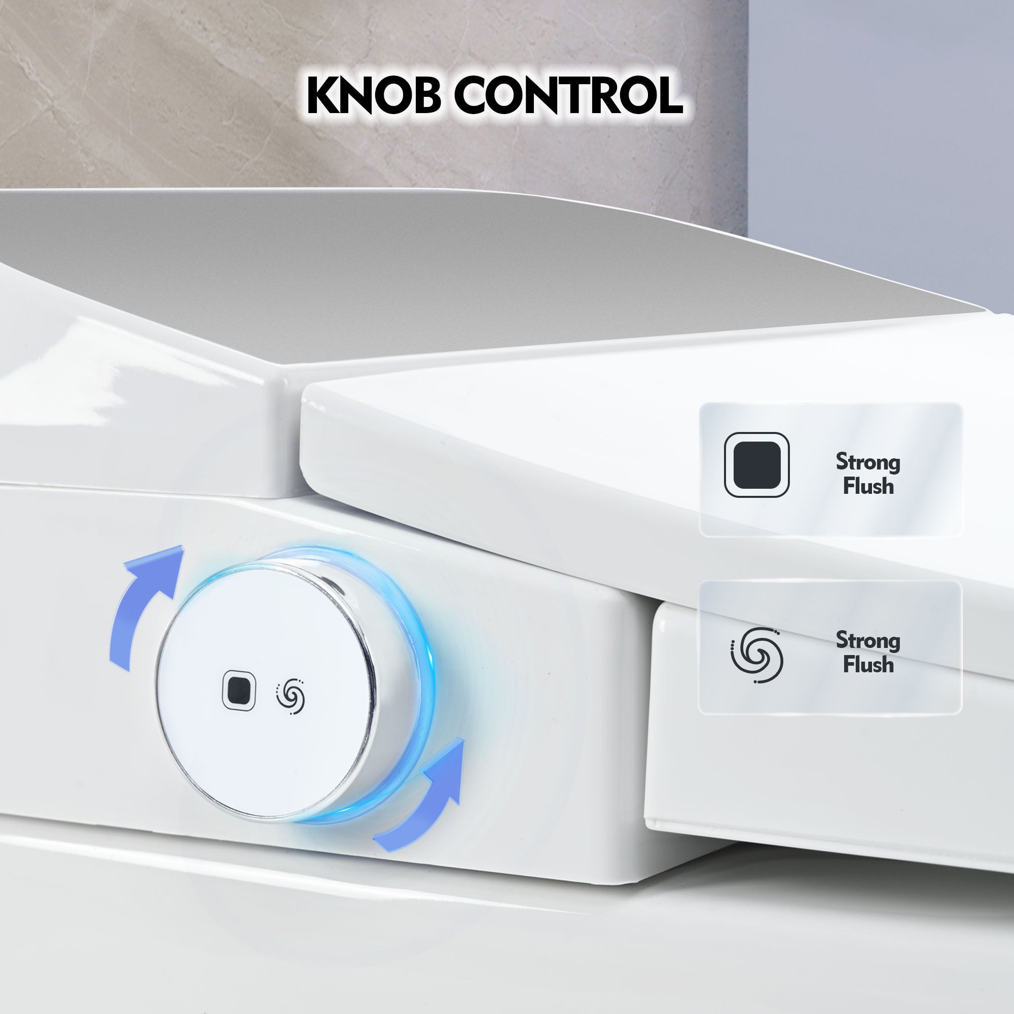 Modern intelligent toilet with heated seat and foot sensor in white