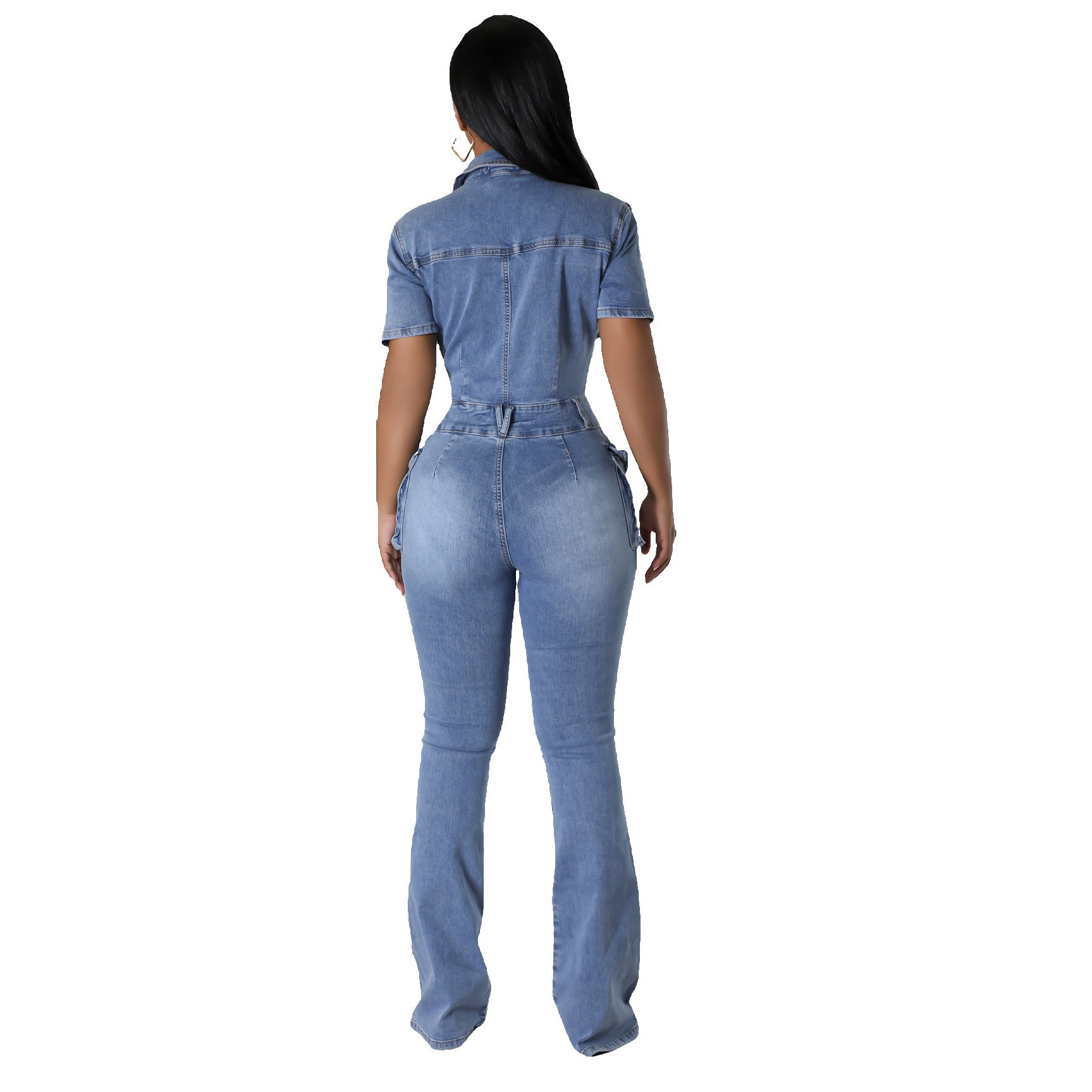 “Flaunted Denim Jumpsuit – stylish women’s denim jumpsuit with a flattering fit, perfect for casual and trendy looks – Hot Deal Warehouse fashion”
