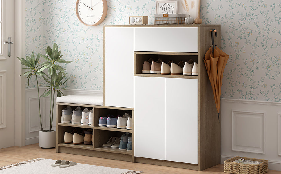 “2-in-1 shoe storage platform cabinet – multifunctional organizer for shoes and entryway essentials – Hot Deal Warehouse home furniture”

