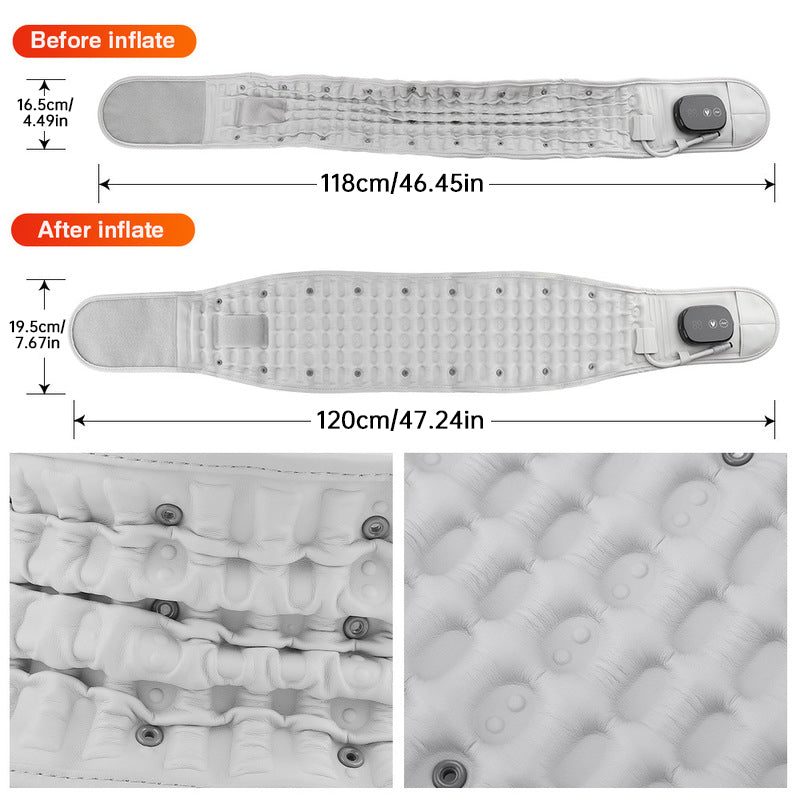 Electric Heating & Massage Waist Belt, Inflatable Airbag Lumbar Support for Back Pain and Posture Correction Hot Deal Warehouse