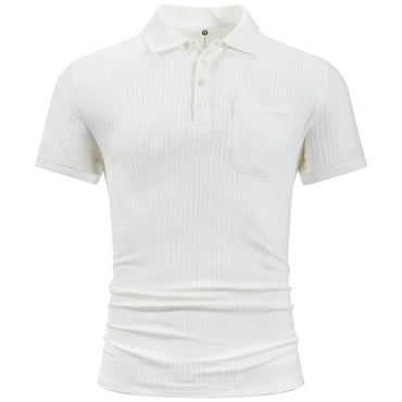 Men’s striped cotton short sleeve shirt, breathable summer fashion, classic trendy design, casual men’s wear.
