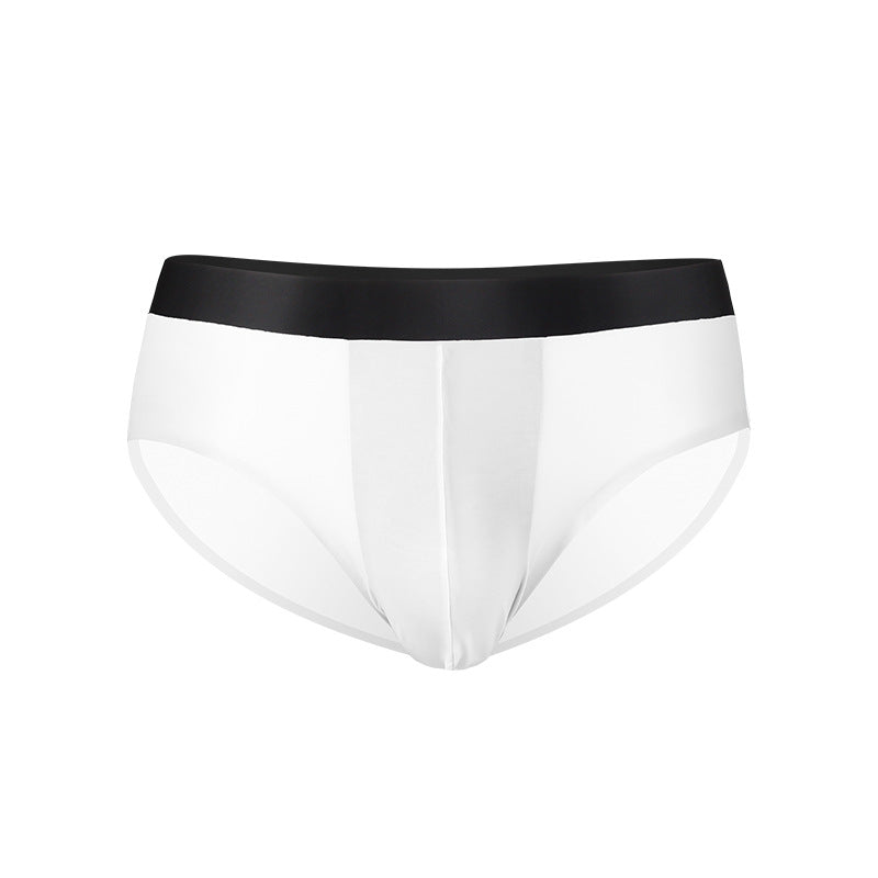 Men’s ultra-thin seamless ice silk underwear in lightweight breathable fabric for summer.

