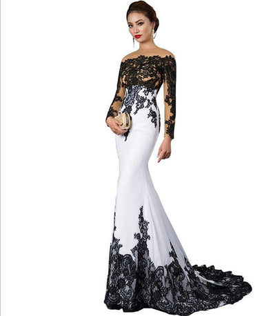 A slim mermaid wedding dress with a figure-flattering silhouette and flowing tail, designed for an elegant and timeless bridal style.


